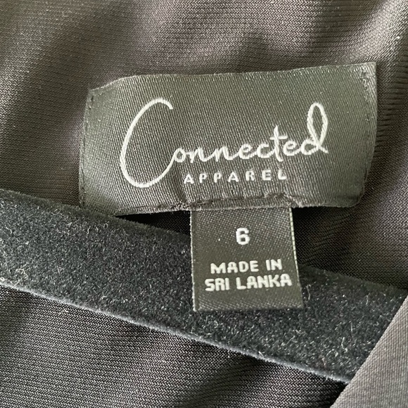 Vibrant Teal & Pink Floral Print Connected Apparel Sheer Overlay Dress Size 6 - Picture 4 of 5